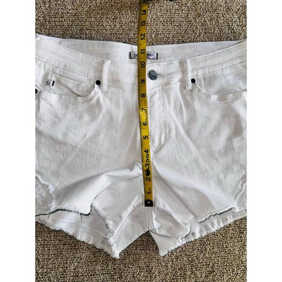 Dear John Lillie Frayed hem Cut Off Denim Jean White Embroidered Shorts Size 30 - Picture 14 of 16